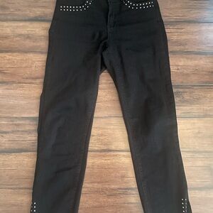 Elegant Black Studded Skinny Jeans